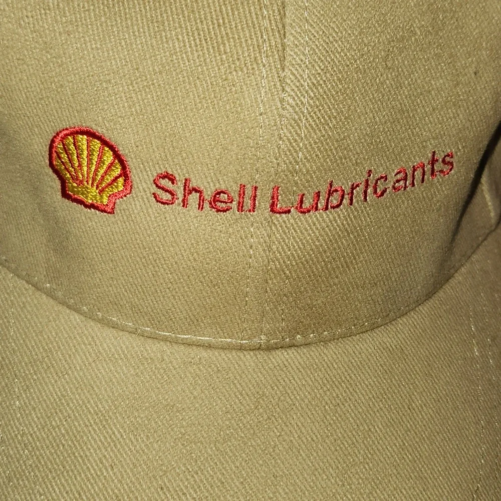 Shell‎ Lubricants Hat Cap Beige Embroidered Logo Adjustable Unisex